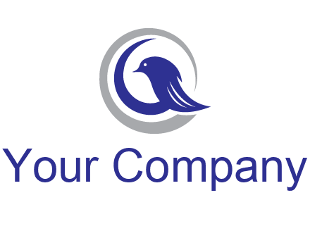 bird in circle with feather animal logo