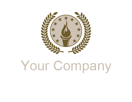 torch badge with leaves around finance logo