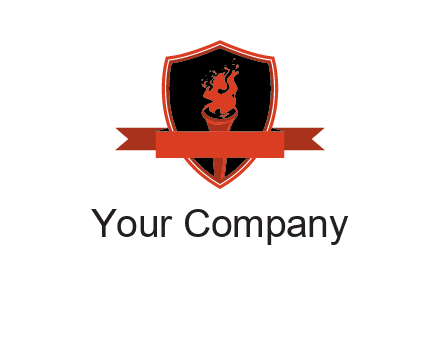 torch shield badge sports logo