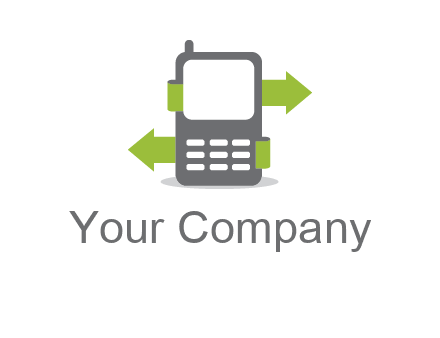 green arrows going out of a mobile phone