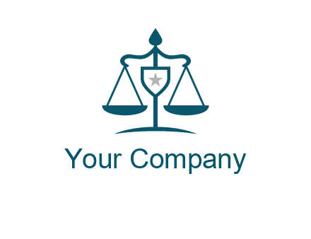 legal justice system logo with a star and scale