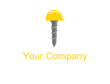 screw wearing construction hat logo