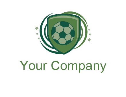 soccer ball in a shield logo