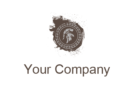 coin logo with a knight helmet illustration