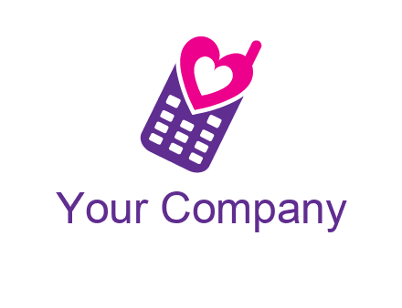 heart in phone logo