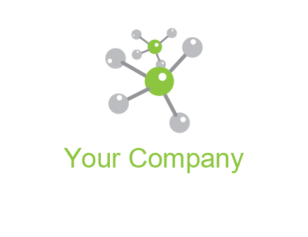 research logo with composition of molecules logo