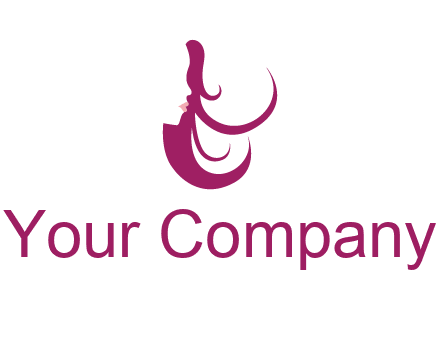lips and hair of a woman logo