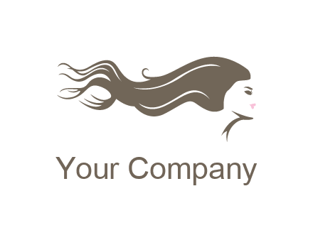woman with long hair flowing logo