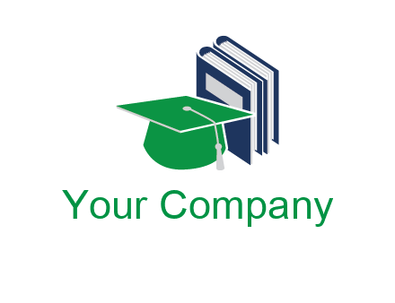 books with graduation cap logo