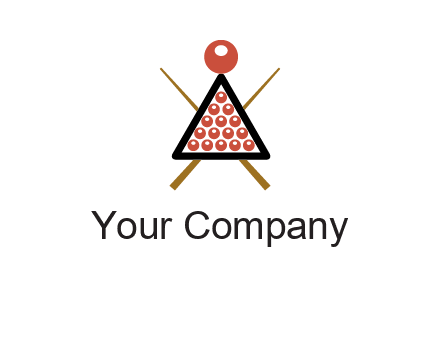 snooker logo with cue stick and cue balls in a starting position