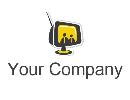two abstract person inside the TV logo