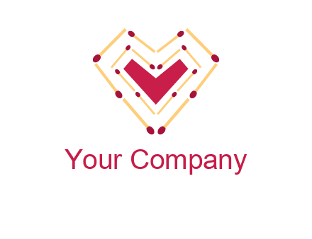 match stick creating heart shape logo