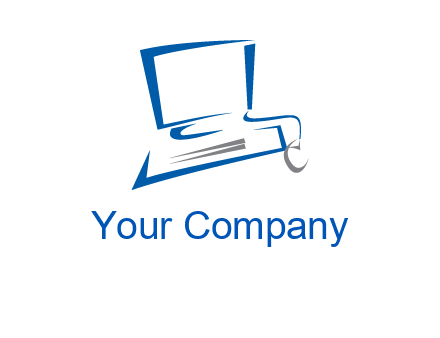 abstract computer with mouse logo