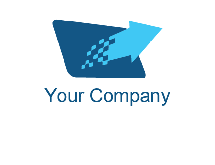 Pixel arrow come out from the monitor logo