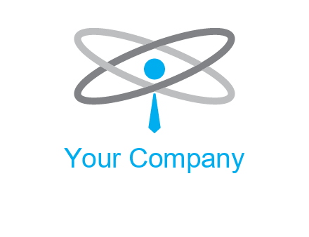 abstract person incorporated with orbit and tie logo