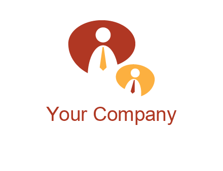 abstract person inside the speech bubble with tie logo