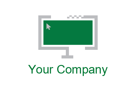 abstract monitor screen with mouse pointer icon