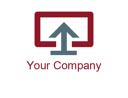 arrow merged with monitor screen symbol