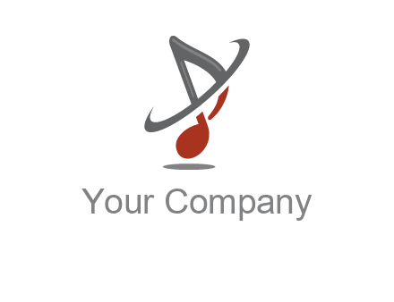 swoosh around music note logo