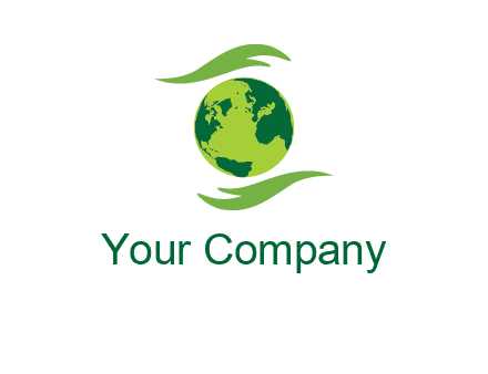 globe with abstract caring hand logo