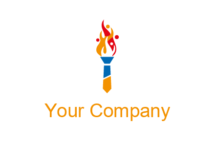 tie forming a torch