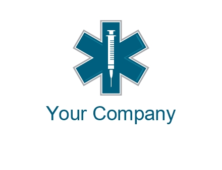 injection inside medical sign logo