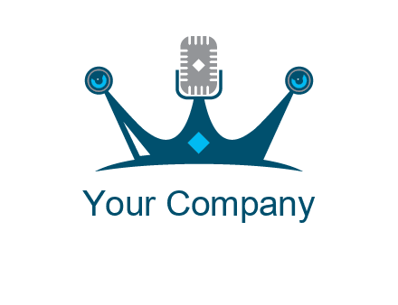 mic and speaker merge with crown logo