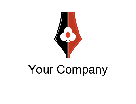 playing card symbols inside pen icon