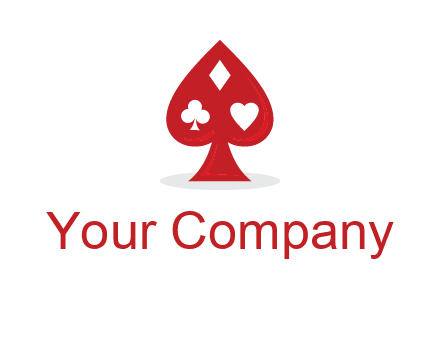 playing card symbols in spade logo
