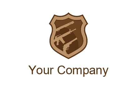 guns in shield logo