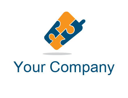 puzzle pieces in mobile shape logo