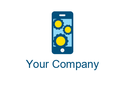 gears in mobile logo