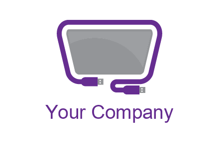 usb cable and monitor icon