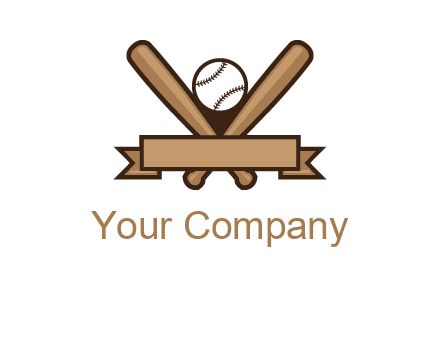 baseball bat with ribbon emblem
