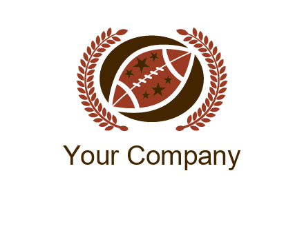 football and laurel wreath logo