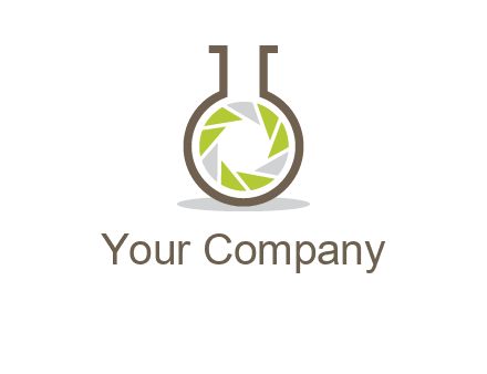lens inside chemical flask icon