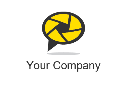 lens on speech bubble logo