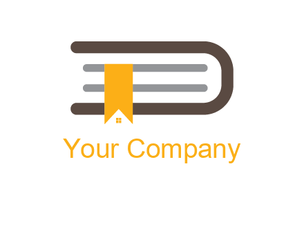 book with bookmark and house logo