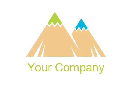 color pencil tips in mountain peak shape logo