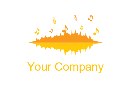 music equalizer with music notes logo