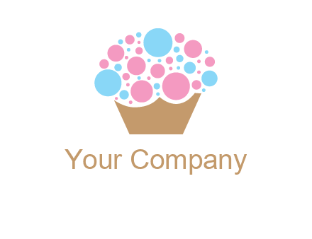 circles forming cupcake food logo