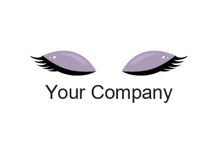 closed eyes with makeup and big eyelashes beauty logo