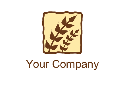 wheat in square food logo