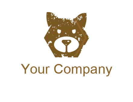 bear face grunge animal logo