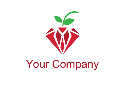 diamond with leaf jewelry logo