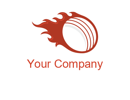 cricket ball fire sports logo