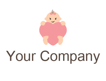 baby with heart childcare logo