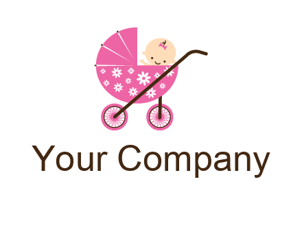 baby in stroller childcare logo