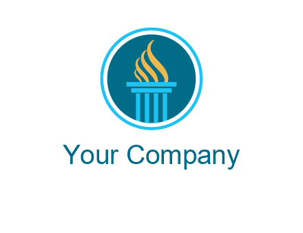 pillar with flames logo