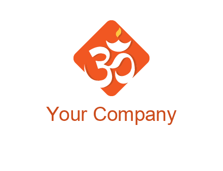 om symbol in square logo